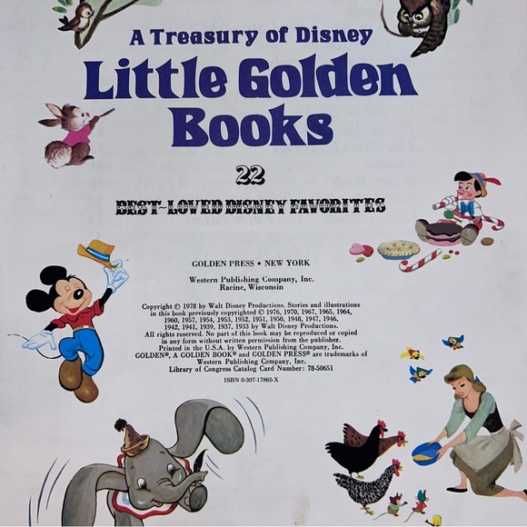 Vintage Little Golden Books A Treasury of Disney book 22 - Picture 5 of 5